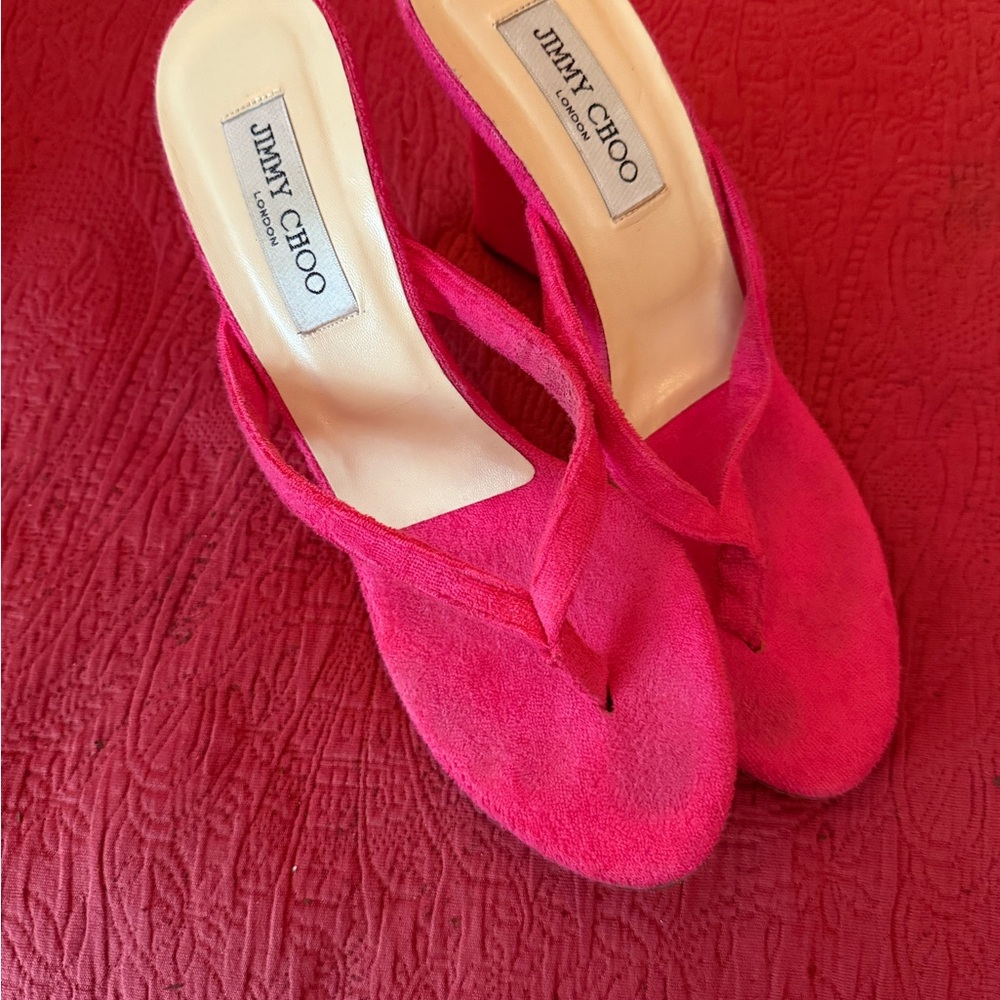 Jimmy Choo Fuchsia Suede Sandals